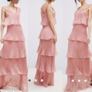 True Decadence NEW Dusty Pink Pleated Maxi Dress